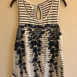 Maurices Blue/White Stripe Flowy Tank L